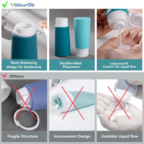 TakeToday Travel Bottles for Toiletries 3.4oz 4 Pack (4 Count)