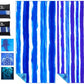 2 Pack Microfiber Beach Towels Oversized 71x32 Blue Striped (2 Count)