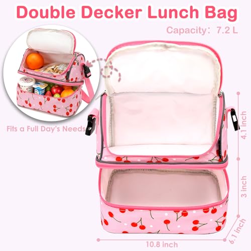 Kids Double Decker Cooler Insulated Lunch Bag Large Tote for Boys