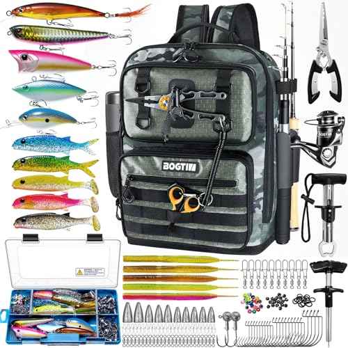 Fishing Backpack with Tackle Boxes and Rod Holders