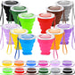 12 Pcs Silicone Collapsible Cup with Lid