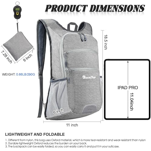 20L Hiking Backpack Ultra Lightweight Waterproof Travel Backpack Packable Small Outdoor Bag Foldable Day Pack for Women Men