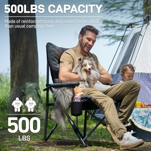 Padded Oversized Folding Camping Chair for Adults