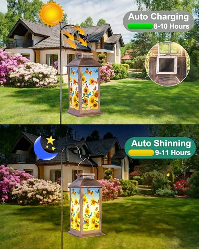 Solar Lanterns Outdoor Waterproof Garden Decor Birthday Gifts for Women Mom Grandma Sister