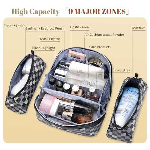 Travel Makeup Bag Organizer Cosmetic Bag (3 Count)