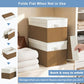 Large 22 Quart Linen Fabric Foldable Storage Bin Cube Organizer Basket with Flip (4 Count)