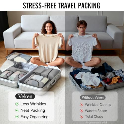 8 Set Packing Cubes for Travel Essentials (8 Count)