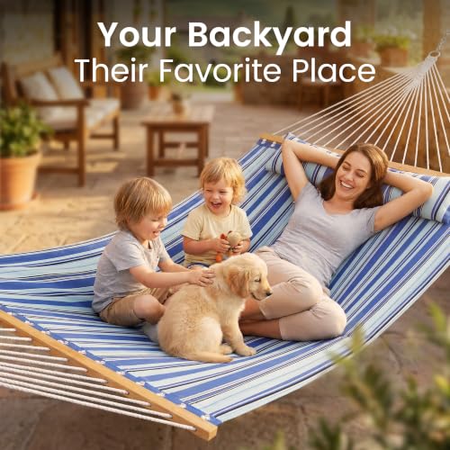 2 Person Quilted Hammock with Spreader Bar
