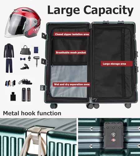 Super Large Aluminum Frame Checked Zipperless Luggage