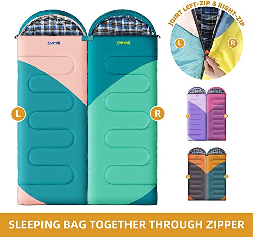 Camping 32℉ Sleeping Bags for Adults Kids Teens Cold Weather Warm Sleeping Bag Winter for 3