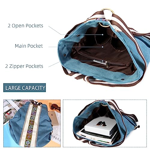 Women Canvas Backpack Daypack Casual Shoulder Bag