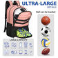 Soccer Backpack Bag with Ball Holder Ventilated Shoe Compartment Large Capacity Sports Gear Bag for Basketball Volleyball Gym