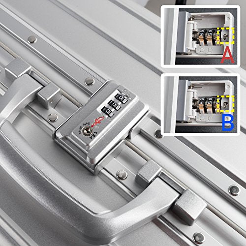 All Aluminum Luggage Zipperless Hard Shell Luggage Case with TSA Lock Spinner Alloy Metal Suitcase