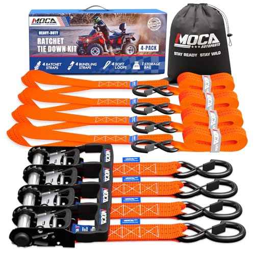 MOCA Heavy Duty Ratchet Straps Tie Down 4 Pack 1.6" x 8 ft (14 Count)