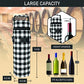 Single Bottle Wine Bag Carrier Insulated Cooler Tote Plaid White Black