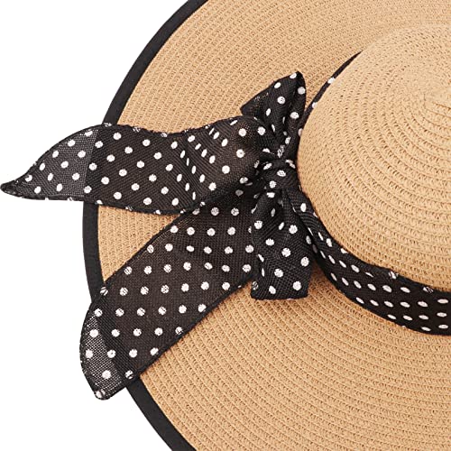 Wide Brim Sun Hat for Women Floppy Straw Hat Summer Beach Hats Fashionable Trendy Hats Sun Protection UPF 50+