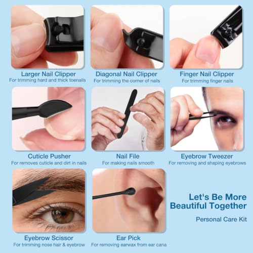 Precision 8 Pieces Men’s Nail Grooming Travel Kit