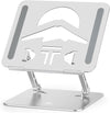 Laptop Stand Adjustable Laptop Holder for Desk, Foldable Laptop Riser Portable Computer Stand Compatible with MacBook, Lenovo, HP and All Laptops up to 15.6 inches Silver