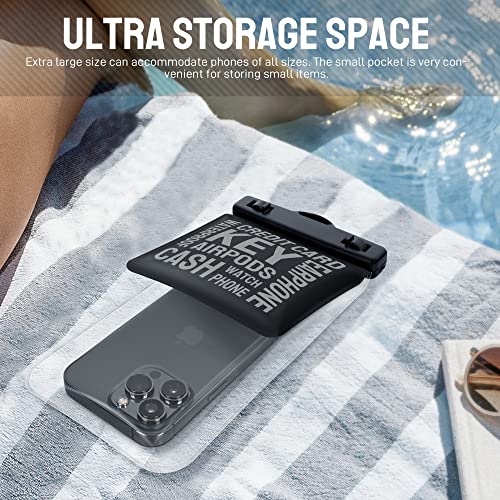 Universal Waterproof Phone Pouch [Double Space] IPX8 Dry Bag with Lanyard for iPhone 16 15 14 13 12 Pro Max XS XR X Galaxy S25 S24 S23 Ultra