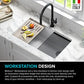 Metallic White 32 in Undermount Granite Kitchen Sink KGUW1