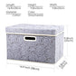 Collapsible Storage Boxes with Lids Fabric Decorative Storage Bins Cubes Organizer Containers Baskets with Cover Handles Divider for Bedroom Closet Living Room 14.9x9.8x9.8 Inch 3 Pack (3 Count)