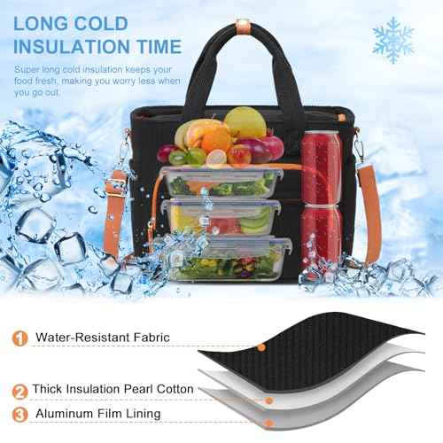 Insulated Lunch Box for Work with Cup Holder