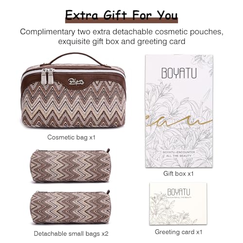 Travel Makeup Bag Cosmetic Bags for Women (3 Count)