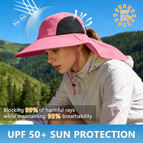 Sun Hat for Men Women with Neck Flap