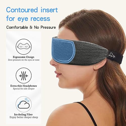 Headphone Cotton Headband Bluetooth 5.2 HD Stereo Noise Reduction Eye Contour Built