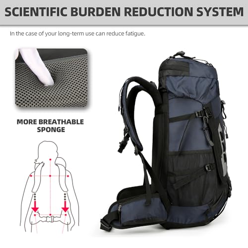 60L Hiking Backpack for Men and Women Lightweight Camping Hiking Backpack with Rain Cover Large Waterproof Travel Backpack Backpacking Pack