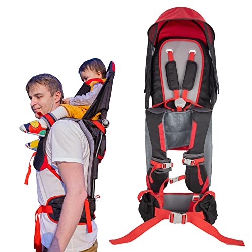 Baby Shoulder Carrier Baby Hiking Backpack Carrier with Rain Cover Sun Shade for Child Safe Backrest and Toddler Ergonomic Seat Holds 40 Pound for Children Between 6 Months