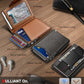 Men Slim Leather Wallet Metal Case Money Clip