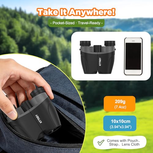 10x25 Compact Binoculars for Adults & Kids