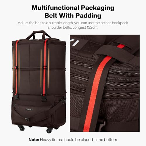 Travel Bag with Wheels Expandable Foldable Luggage Bag Collapsible Rolling Travel Duffel Bags Large Capacity Suitcase for Men Women