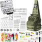 482 Pcs Fishing Sling Tackle Bag Set Fish Tackle Box Backpack Storage Fishing Gear and Equipment Included Fish Hook Remover Tool Lures Lip Gripper (482 Count)