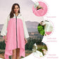 Adult Rain Poncho Waterproof Hooded Zipper Raincoat with Pockets