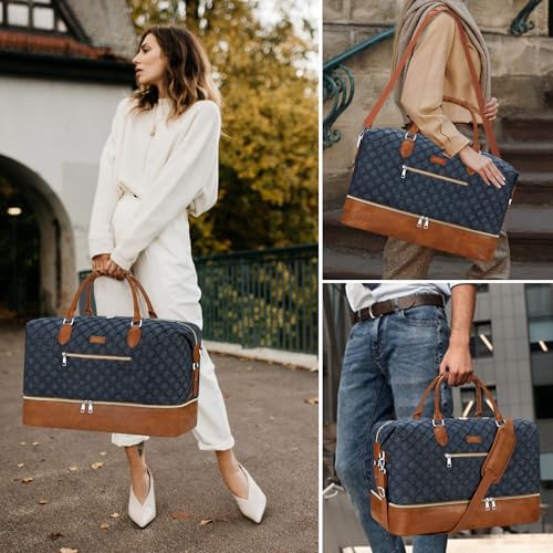 Weekender Bag for Women 21.5" Travel Duffel Large Carry On Bag 3PCS