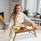Acacia Bed Tray Table with Folding Legs