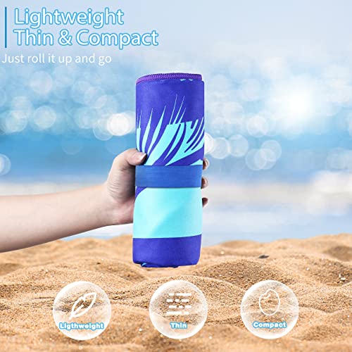 Microfiber Beach Towel with Bag Oversized 71x32 Sand Free 6 Pack (6 Count)
