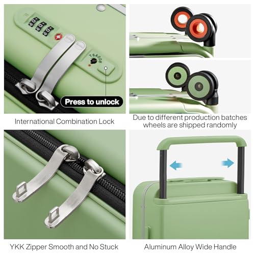 24 Inch Checked Luggage Aluminum Frame Spinner Wheels
