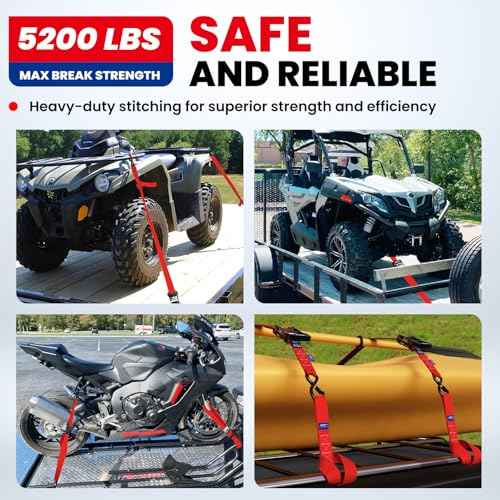 MOCA Heavy Duty Ratchet Straps Tie Down 4 Pack 1.6" x 8 ft (14 Count)