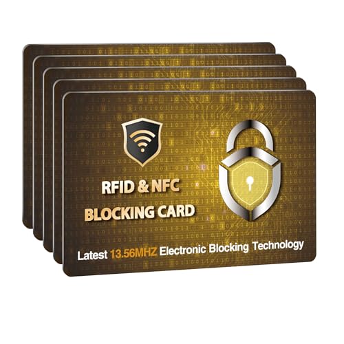 5 Pack RFID Blocking Card for Credit Debit ID Card (5 Count)