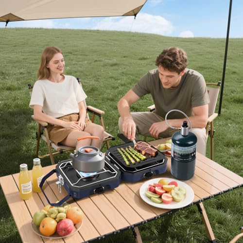 Adjustable 2 Burner Portable Stove with 16000 BTU