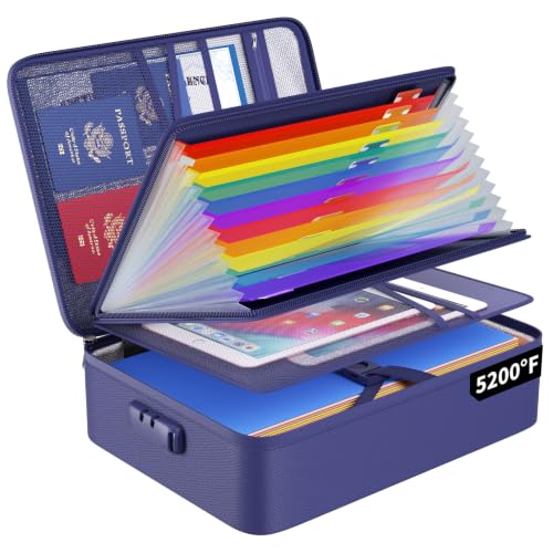 Fireproof File Organizer Bag with 13 Pockets Accordion File Folder