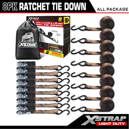 8 Pack Ratchet Tie Down Straps (8 Count)