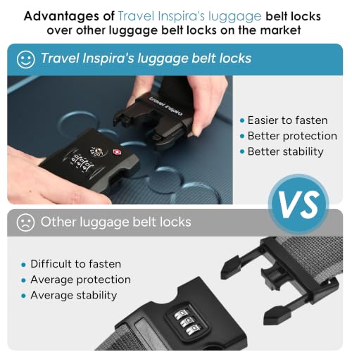 2 Pack Luggage Straps for Suitcases with TSA Lock