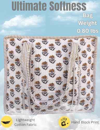 100% Cotton Quilted Tote Bag For Women