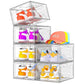Sturdy Clear Shoe Organizer with Magnetic Door (6 Count)