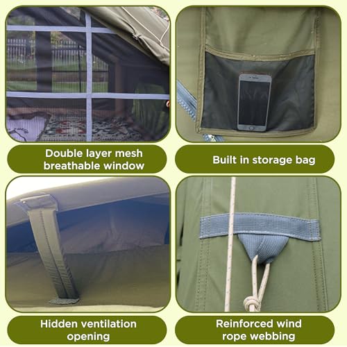 Luxury Inflatable Canvas Tent for Camping with Stove Jack
