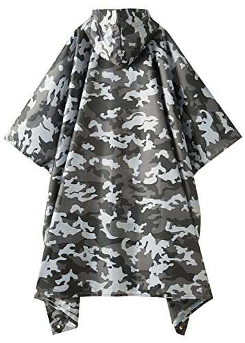 Hooded Rain Poncho for Adult with Pocket